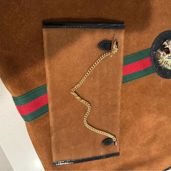 Gucci rajah brown suede tote large - Picture 12 of 14